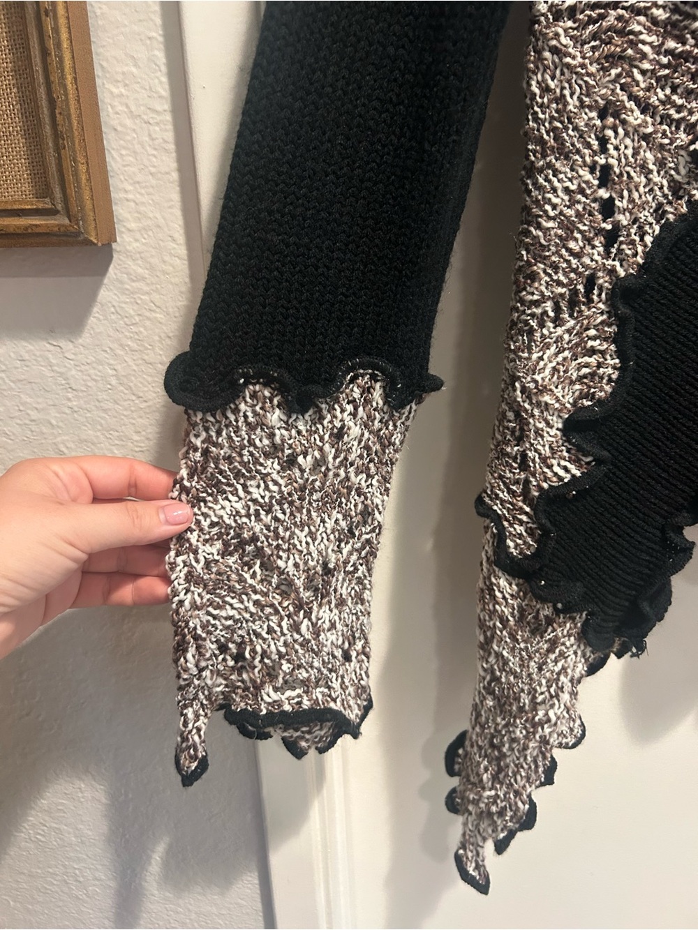 Wavy Knit Self Tie Sweater - Picture 4 of 5